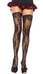 Sexy Black Lace Thigh High Costume Stockings