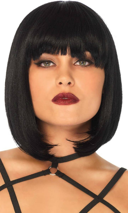 Women's Short Natural Black Bob Costume Wig Accessory Main Image