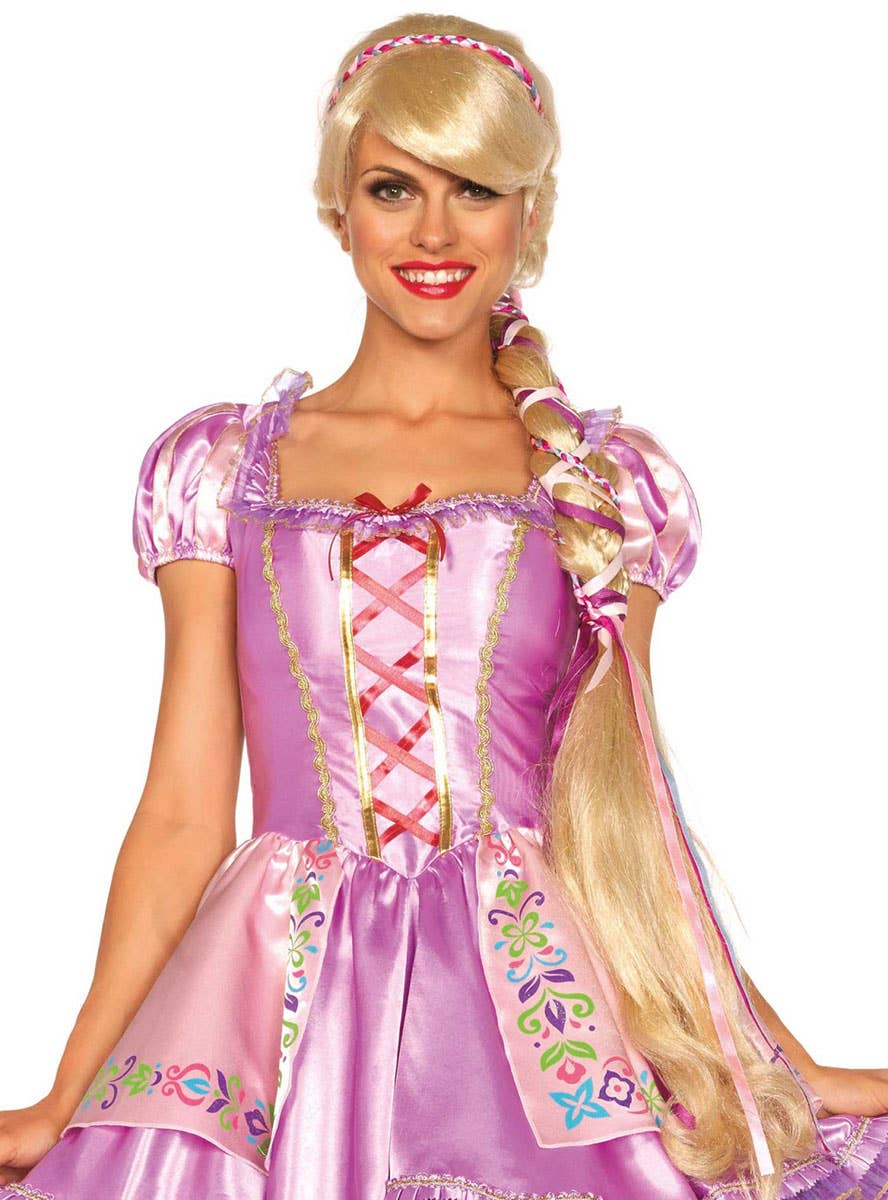 Long Blonde Deluxe Braided Rapunzel Women's Character Costume Wig