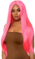 Image of Long Straight Centre Part Hot Pink 83cm Womens Wig - Front View