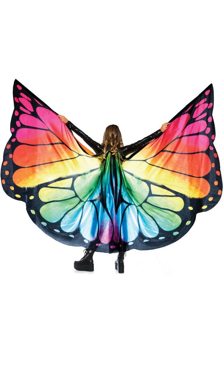 Rainbow Butterfly Wings Large Costume Accessory Back Image