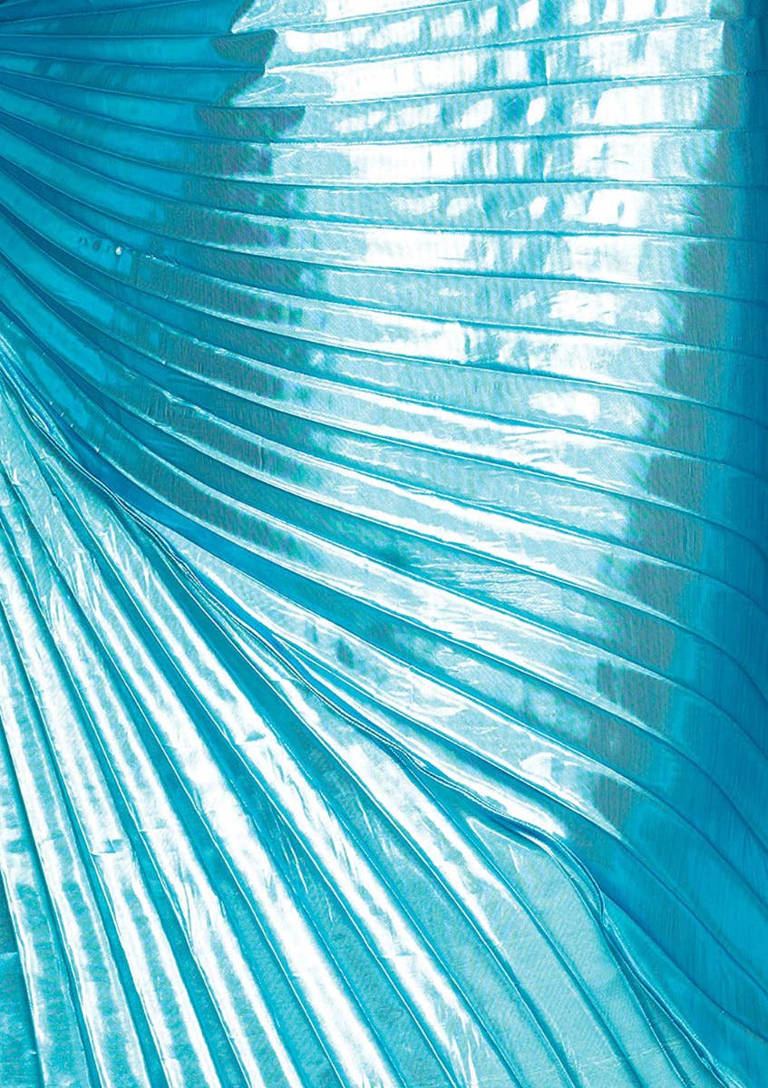 Blue Pleated Isis Goddess Festival Wings Close up detail Image