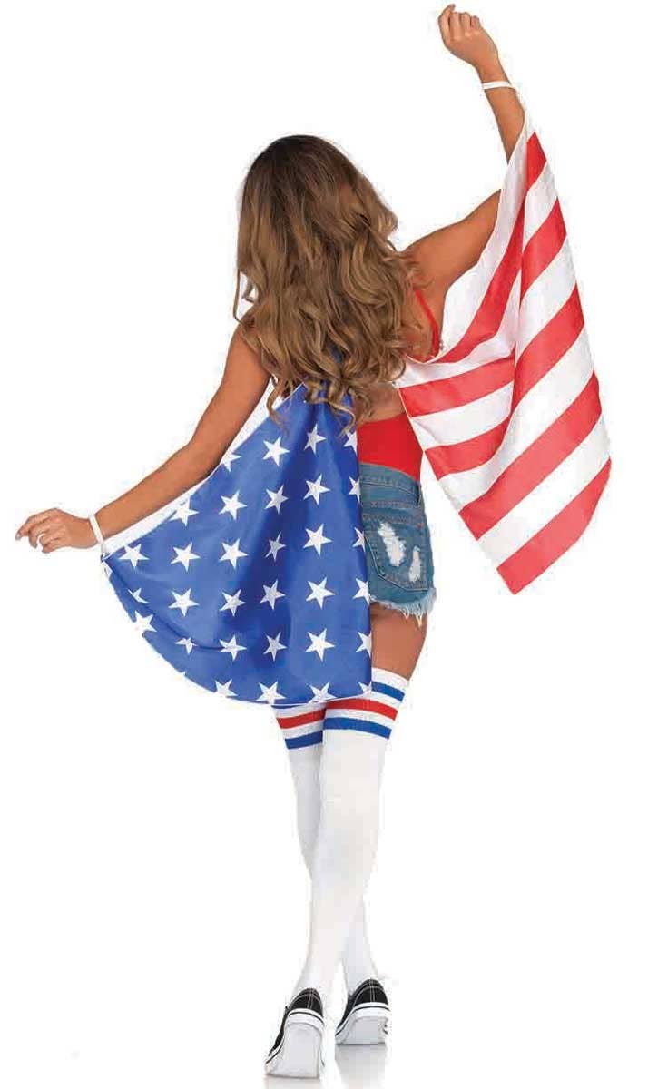 4th of July Stars and Stripes Satin Fabric Costume Wings 2