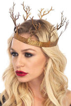 Gold Metal Forest Fantasy Woodland Queen Costume Crown