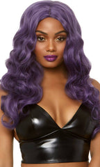 Mermaid Wave Long Purple Womens Costume Wig - Main Image