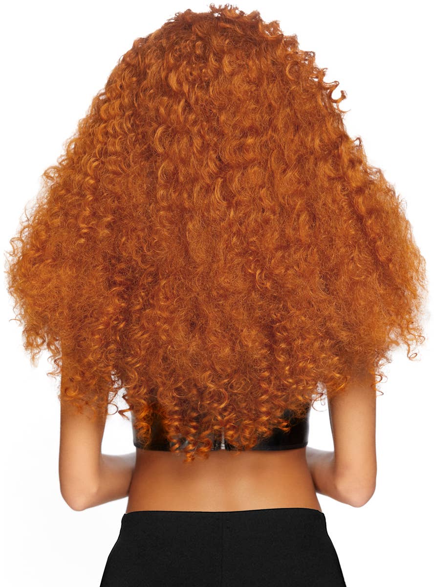 Women's Long Curly Ginger Auburn Red Costume Wig Back View