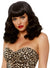 1950's Retro Bettie Page Women's Curly Mid Length Black Costume Wig with Fringe View 1  