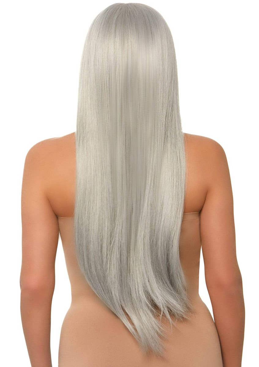 Women's Long Straight 83cm Starlight Grey Deluxe Costume Wig Back Image