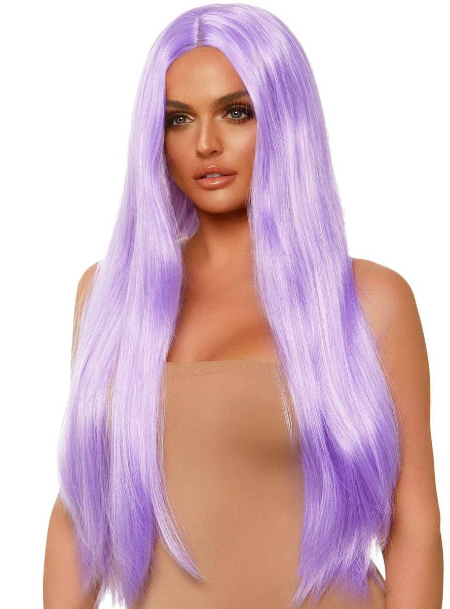 Women's Long Straight 83cm Lavender Purple Deluxe Costume Wig Main Image