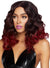 Women's Curly Burgundy Ombre Bob Style Costume Wig Front View Image 1