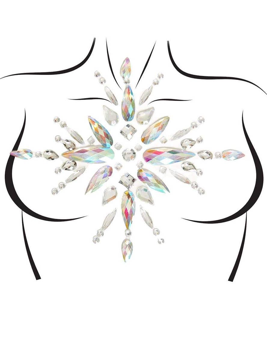 Iridescent Silver Spiked Body Jewels - Alternate Image 2