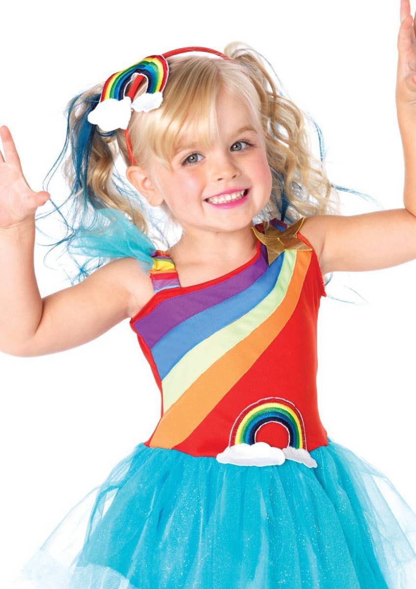 Rainbow Doll Girls Costume | Girls Rainbow Doll Fancy Dress Costume