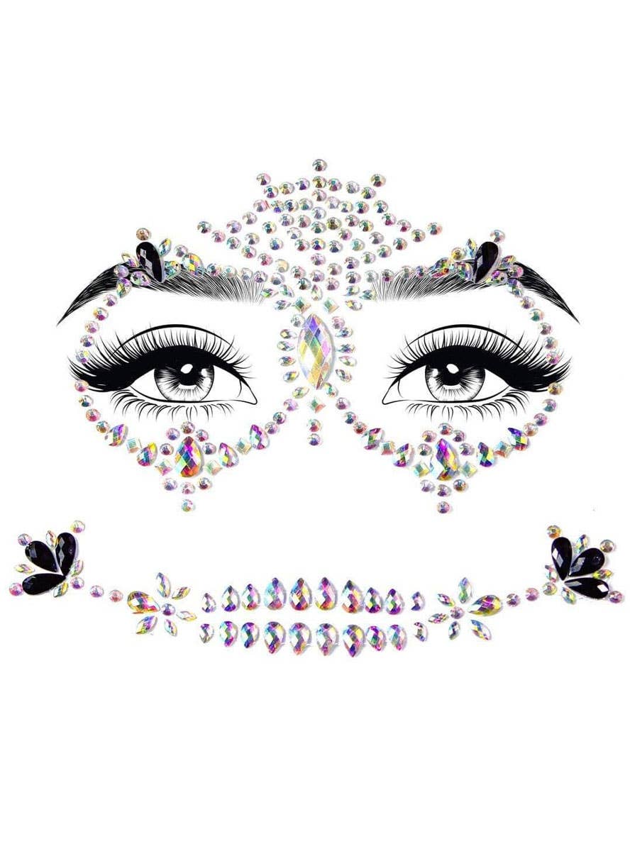 Day of the Dead Self Adhesive Face and Mouth Gems - Product Image