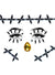 Self Adhesive Black Glitter Stitches Face Gems - Product Image