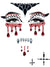 Self Adhesive Red and Black Vampire Halloween Face Gems - Product Image