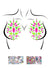 Pink and Green UV Reactive Stick On Nipple Gems with Glitter Main Image