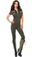 Women's Top Gun Green Flight Jumpsuit Main Image