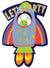 Image of Space Rocket Let's Party 8 Pack Party Invites