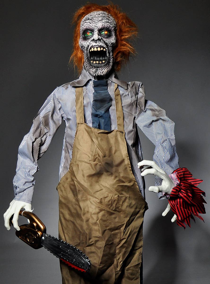 Image of Animated Life Size Zombie Butcher Halloween Decoration - Alternate Image