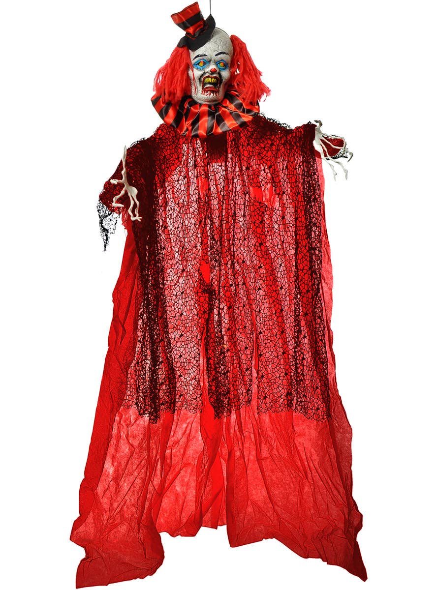 Image of Freak Show Scary Clown Hanging Halloween Decoration with Lights - Main Image