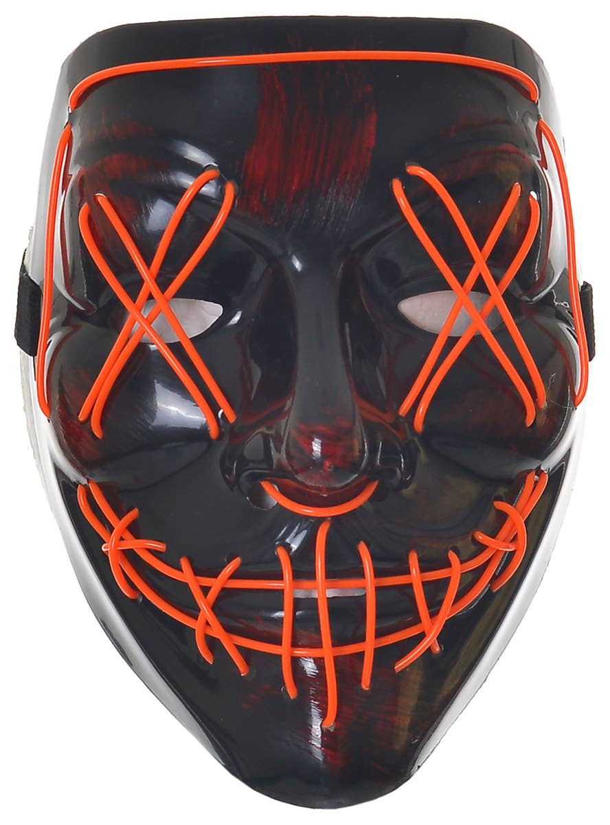 Image of Light Up Neon Orange Purge Mask Halloween Accessory