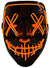 Image of Light Up Neon Orange Purge Mask Halloween Accessory - Light On