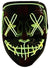 Image of Light Up Neon Yellow Green Purge Mask Halloween Accessory- Light On
