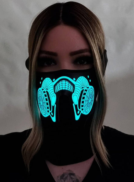 Image of Sound Activated Biohazard Gas Mask Light Up Mask - Light Up Image