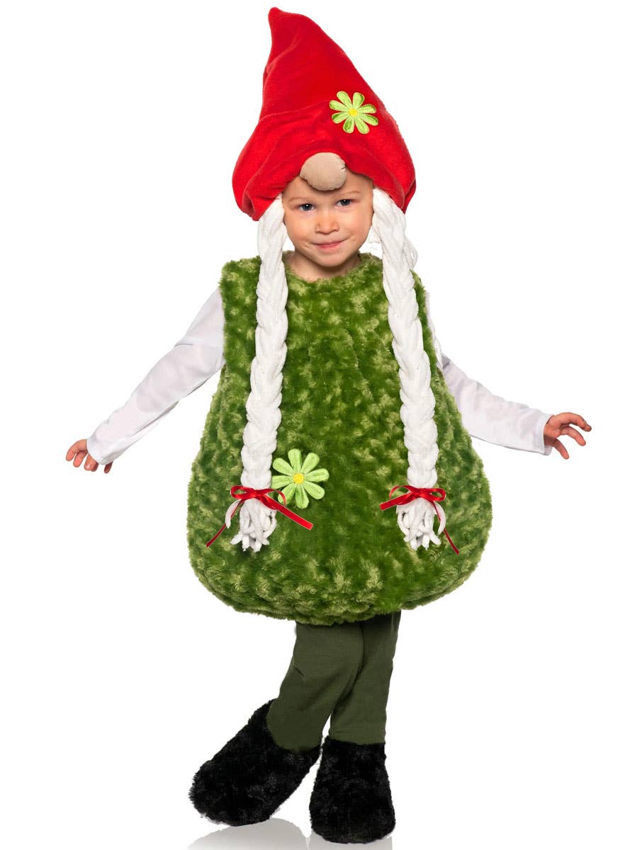 Image of Garden Gnome Infant Girls Green Baby Belly Costume