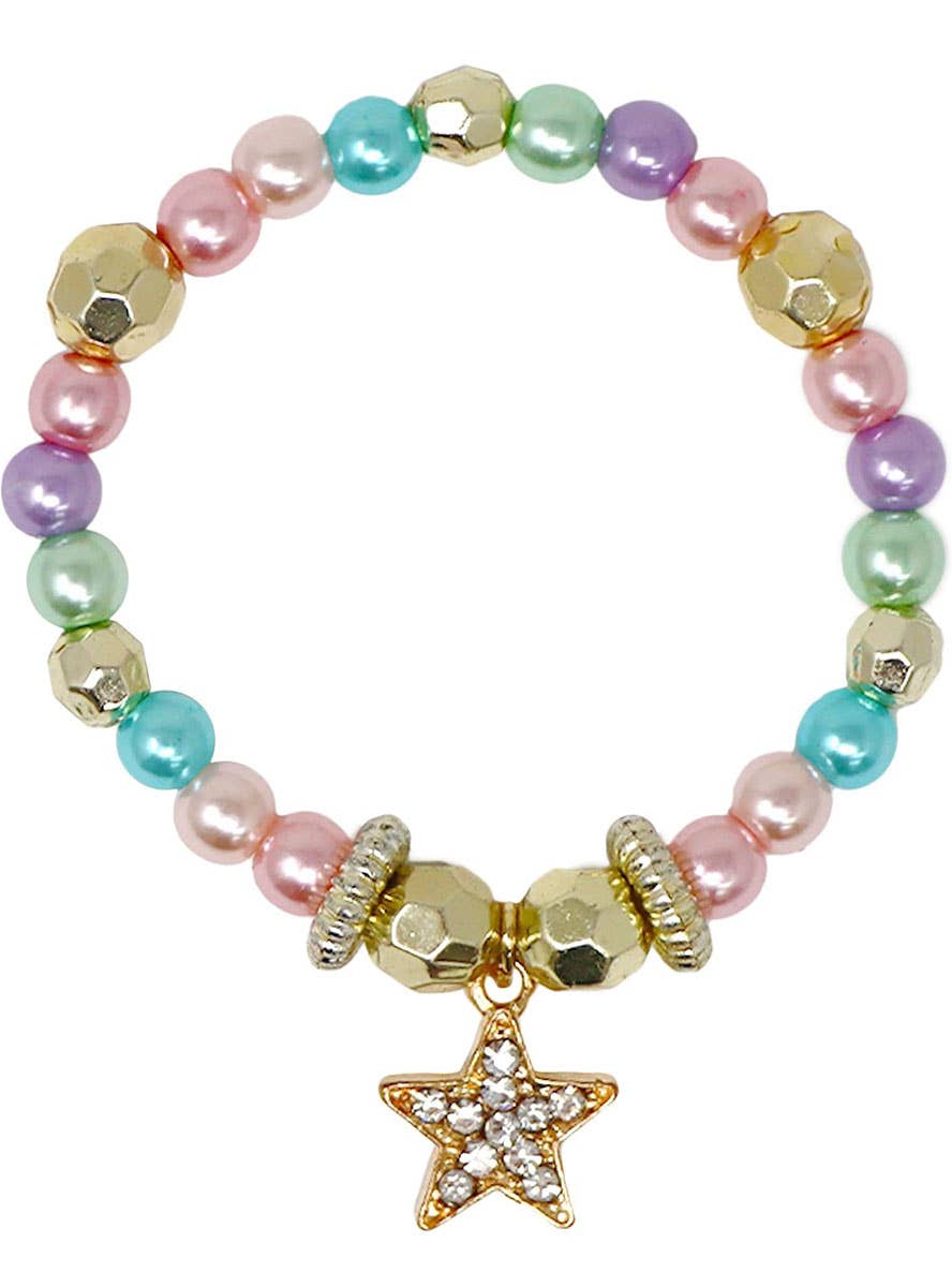 Image of Little Mermaid Movie Girls Beaded Necklace and Bracelet Set - Bracelet Image
