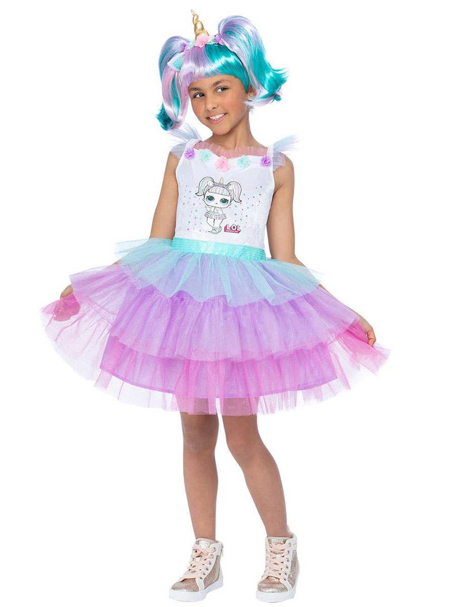 Image of LOL Doll Unicorn Girls Licensed Costume - Front Image