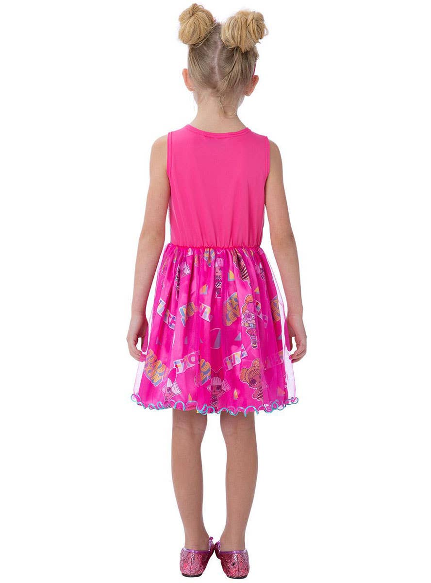 Image of LOL Doll Pink Dress Girls Licensed Costume - Back Image