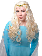Image of Long Curly Blonde Dragon Queen Women's Costume Wig