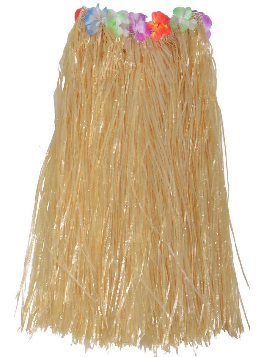 Image of Long Straw Colour Hawaiian Adult's Hula Costume Skirt - Main Image