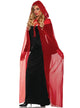 Image of Sheer Red Chiffon Adults Costume Cape with Hood