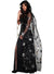 Image of Sheer Black Celestial Silver Print Adults Costume Cape