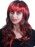 Image of Wavy Red and Black Women's Halloween Costume Wig with Fringe