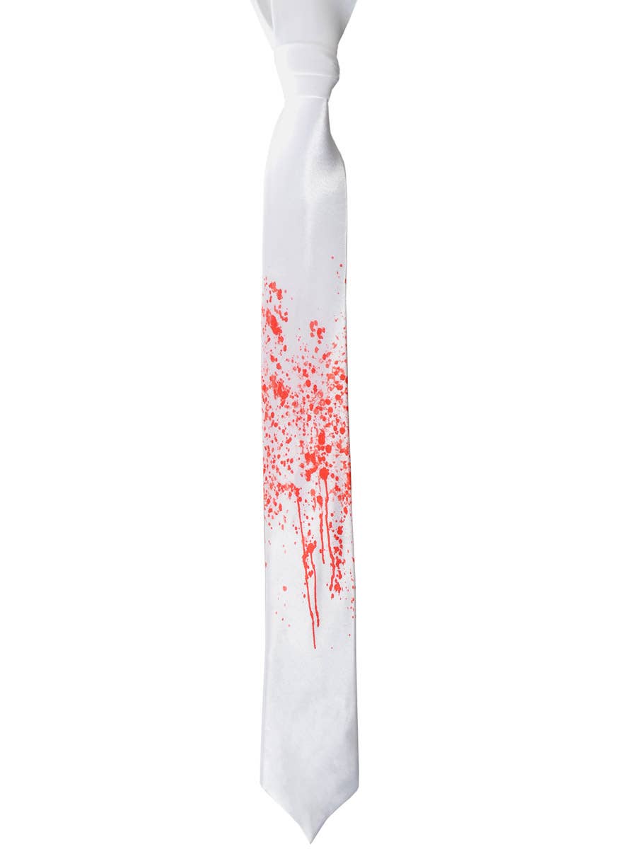 Image of Blood Splattered White Tie Halloween Costume Accessory
