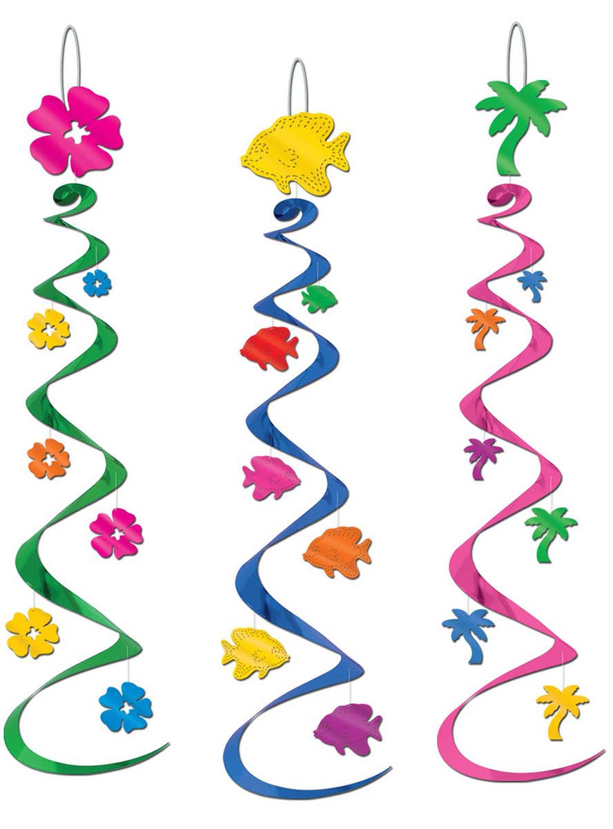 Image of Hawaiian Luau Spirals Hanging Party Decoration