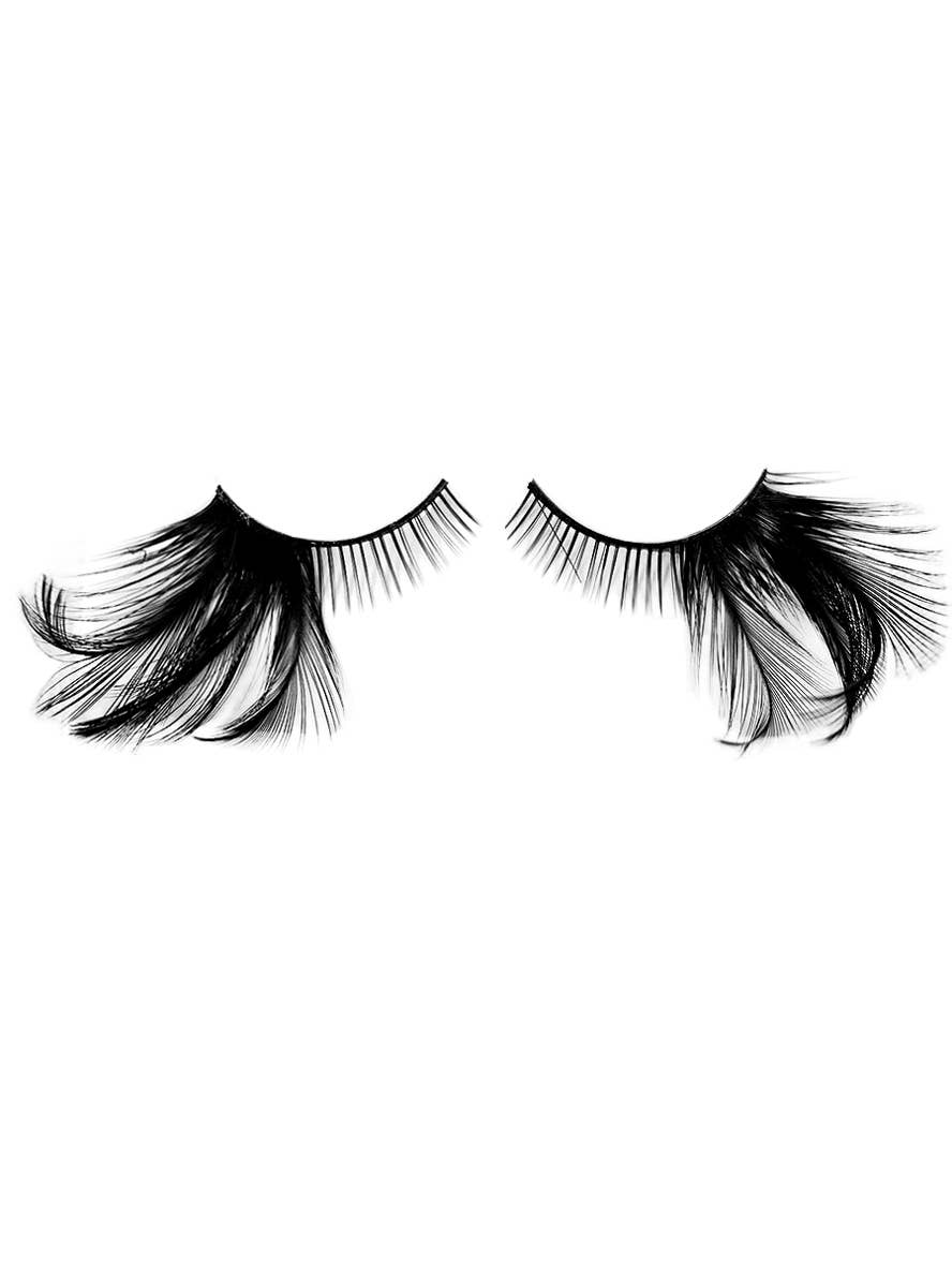 Long Black Side Feather Eyelashes | Black Feather Stick On Eyelashes