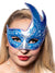 Women's Swan Venetian Masquerade Mask In Silver And Blue Glitter Main Image