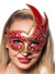 Venetian Swan Red And Gold Glitter Masquerade Costume Mask Main View