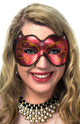 Image of Fancy Red and Gold Vinyl Women's Masquerade Mask