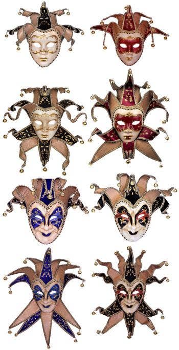 Women's Cream Deluxe Full Face Venetian Jester Mask Alternative Image