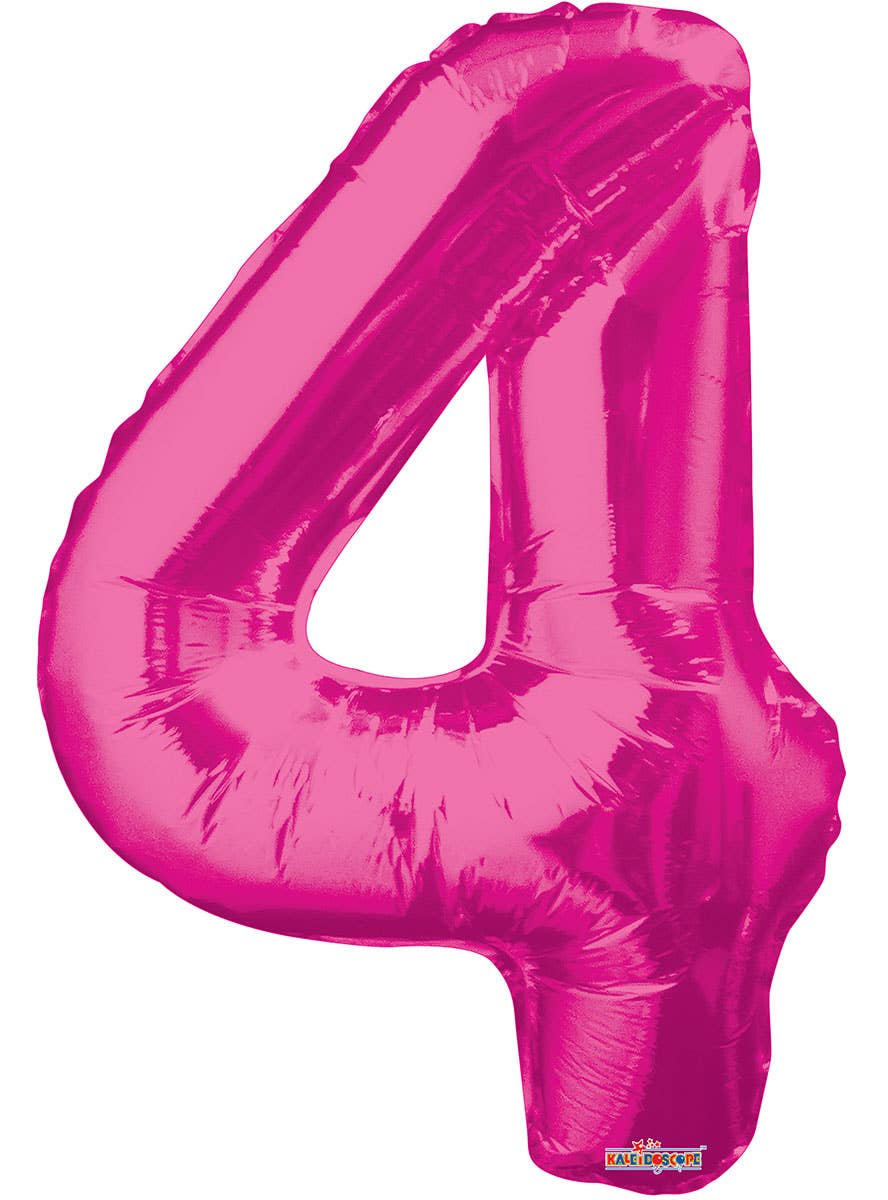 Image of Magenta Pink 87cm Number 4 Party Balloon