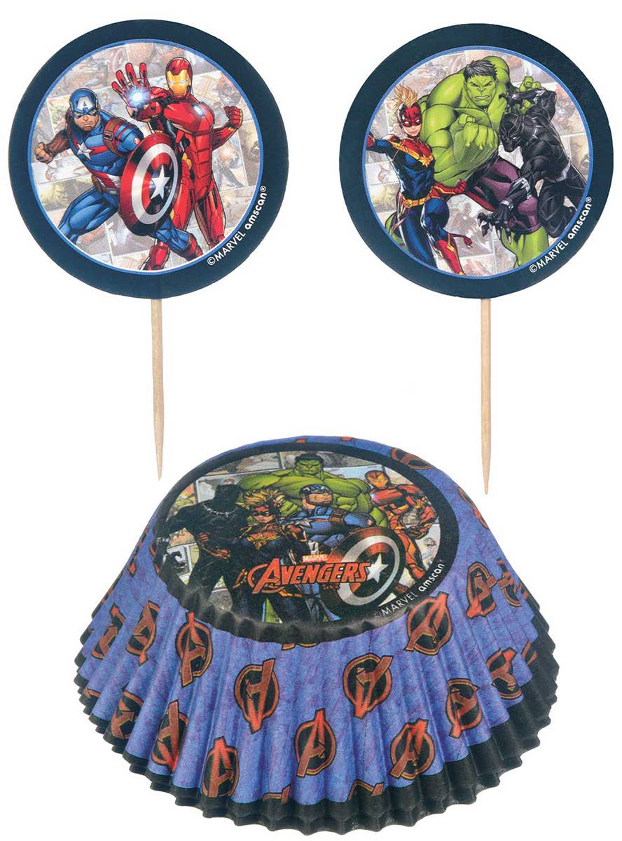 Image Of Marvel Avengers Powers Unite 48 Pack Cupcake Baking Set