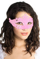 Light Pink Glitter and Cut Outs Masquerade Mask - Main Image