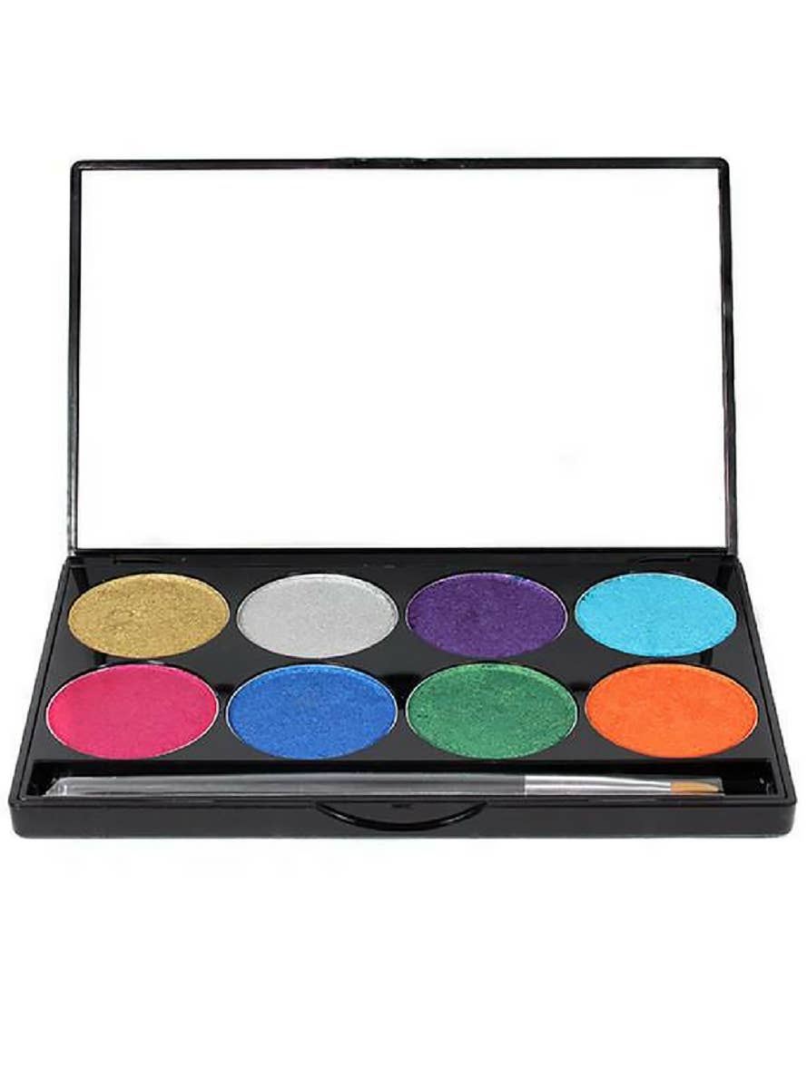 Professional Quality Brilliant Metallics 8 Colour Mehron Makeup SFX Palette - Alternative Image