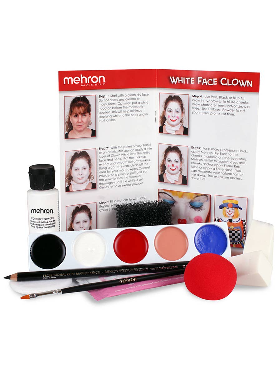 Image of Clown Mehron Deluxe Character Makeup Kit - Alternate Image