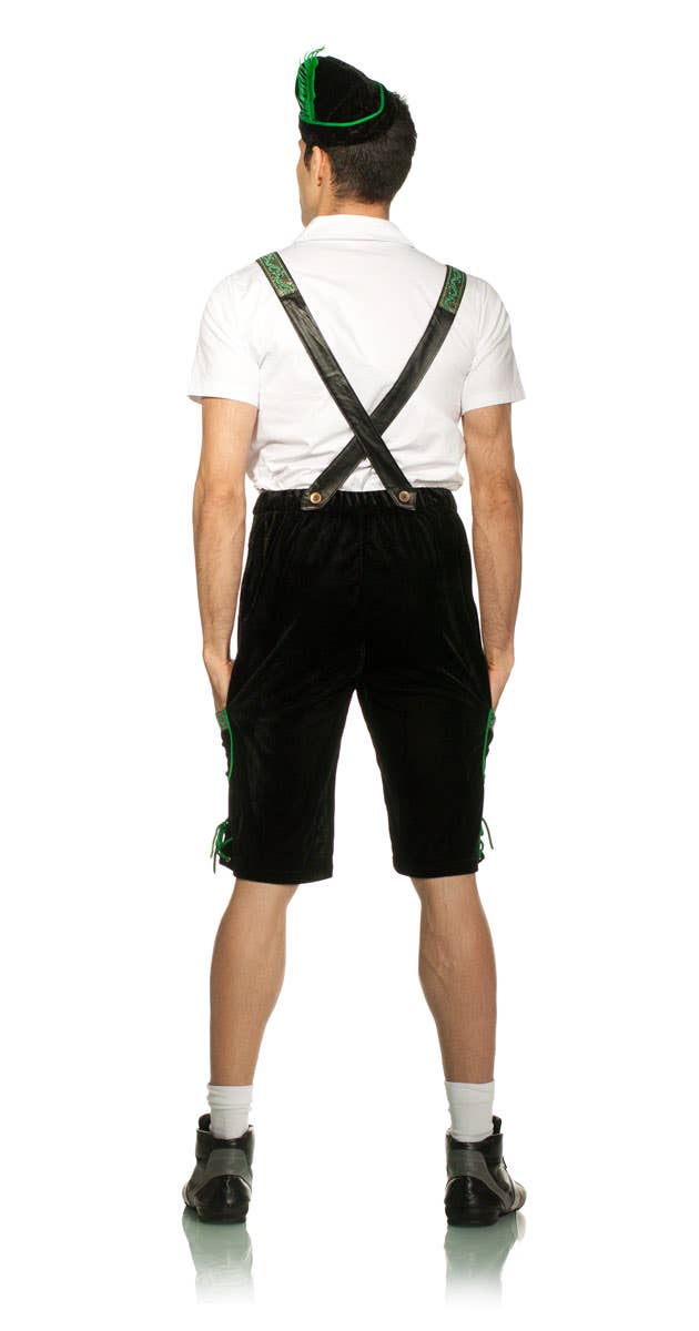 Men's Traditional Styled German Lederhosen Oktoberfest Costume Back View